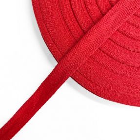 Twill tape cotton washed 15 mm red