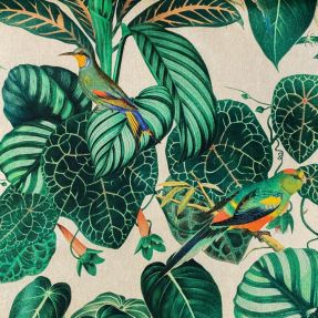 Decoration fabric Linenlook premium Calathea leaves digital print