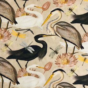 Decoration fabric Herons camel digital print