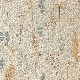 Decoration fabric Linenlook Nordic herbarium