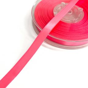 Satin ribbon double face 9 mm neon pink