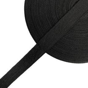 Twill tape cotton washed 25 mm black