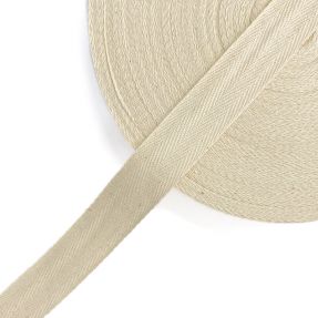 Twill tape cotton washed 25 mm ecru