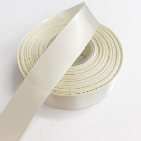 Satin ribbon double face 25 mm ivory