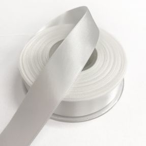 Satin ribbon double face 25 mm white