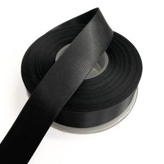 Satin ribbon double face 25 mm black