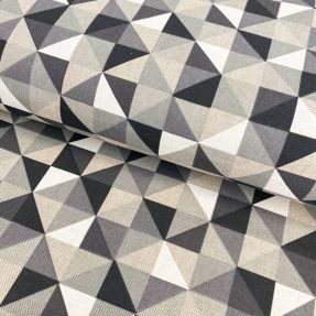 Decoration fabric Linenlook Diamond triangle black