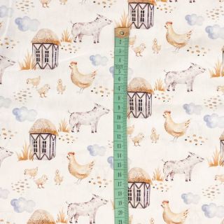 Cotton fabric Snoozy fabrics Farm style Piggy digital print