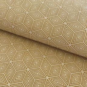 Decoration fabric Linenlook Blocks 3D Illusion golden yellow