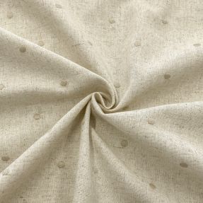 Linen viscose embroidery Dots natural