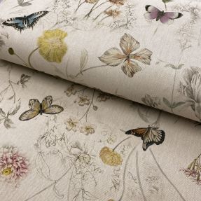 Decoration fabric Linenlook Butterfly dreamy flower digital print