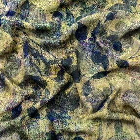 Viscose RADIANCE Dark leaves sage digital print