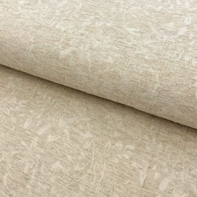 Linen viscose JACQUARD Leaves natural