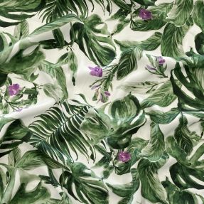 Viscose RADIANCE Jungle flowers green digital print