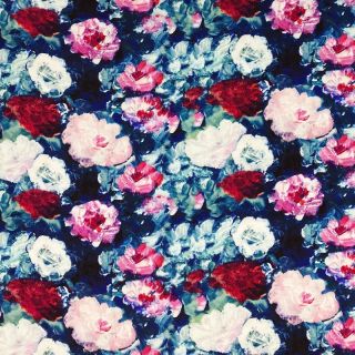 Viscose Big flowers design A digital print