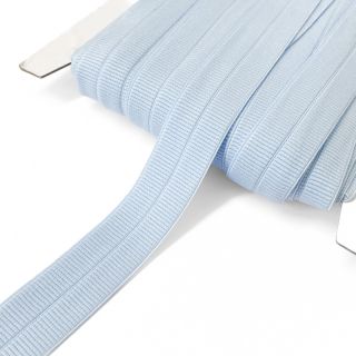 Bias binding elastic matt 20 mm RIB light blue