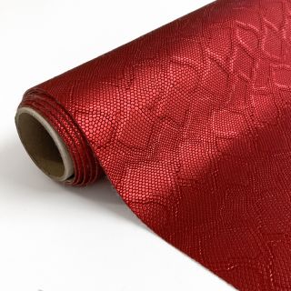 Faux leather SNAKE rouge metal