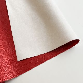 Faux leather SNAKE rouge metal