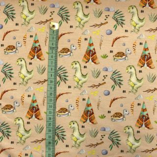 Jersey Snoozy fabrics Rex beige digital print