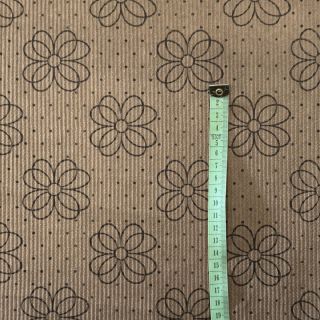 Corduroy STRETCH Circle flower taupe