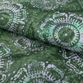 Cotton fabric UNIQUE BATIK design E green