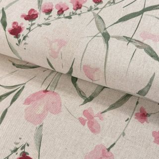 Decoration fabric Linenlook Floral Iris fresia