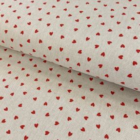 Decoration fabric Linenlook Little love heart