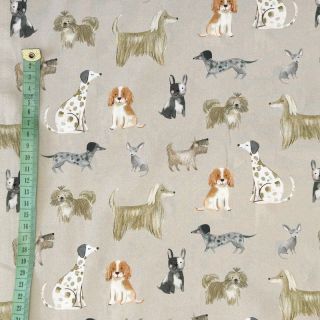 Cotton fabric Dogs sand