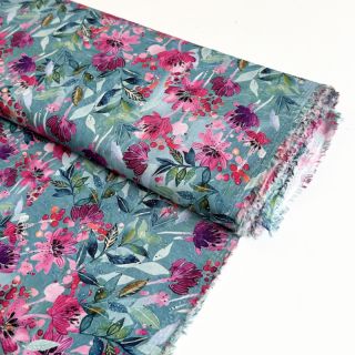 Viscose RADIANCE Floweries blue digital print