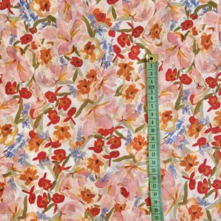 Cotton fabric VOILE Peach meadow digital print