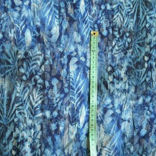 Viscose RADIANCE Abstract leaves blue digital print