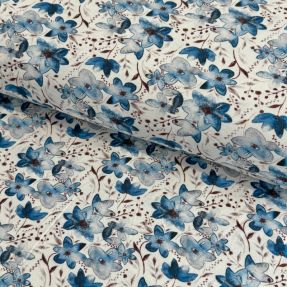 Jersey VISCOSE LYCRA HEAVY Small fowers old blue digital print