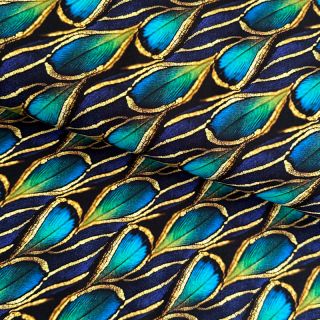 Jersey Feather blue digital print