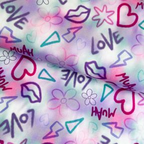 Jersey Girly graffiti light lavender digital print