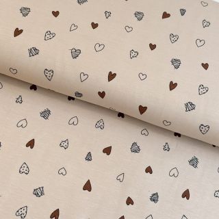 Jersey Cute hearts sand digital print