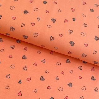 Jersey Cute hearts peach digital print