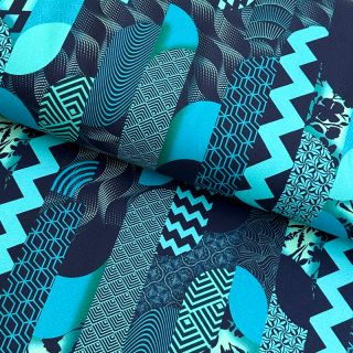 Jersey Blue lagoon stripe digital print