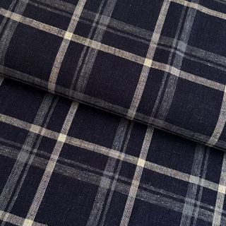 Linen VISCOSE Lira check blue