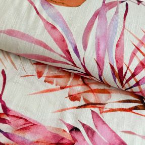 Linen viscose Tropical leaves bronze digital print