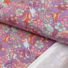 Sweat fabric Abstract flowers purple digital print