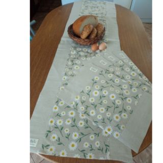 Decoration fabric Linenlook Daisy sweet garden