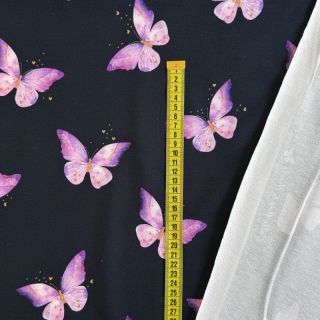 Sweat fabric Butterflies wing navy digital print