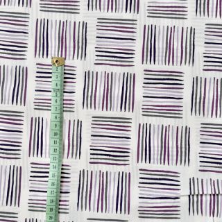 Cotton fabric Square stripes Snoozy violet