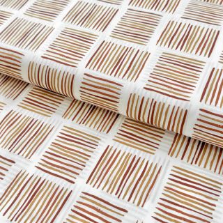 Cotton fabric Square stripes Snoozy brick