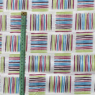 Cotton fabric Square stripes Snoozy multi