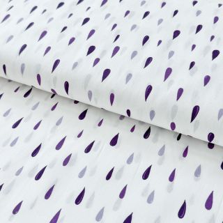 Cotton fabric Raindrops Snoozy violet