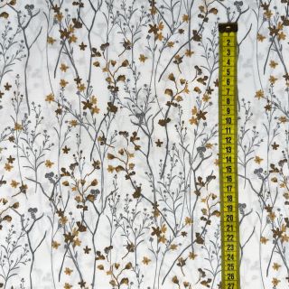 Cotton fabric Mille fleur Snoozy ochre