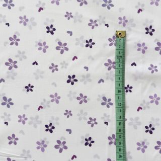 Cotton fabric Flowers Snoozy violet