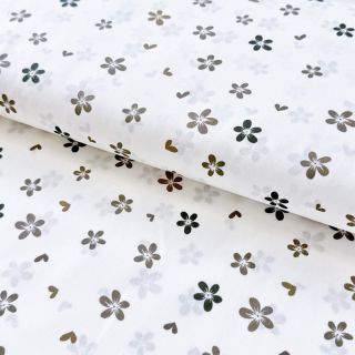Cotton fabric Flowers Snoozy taupe