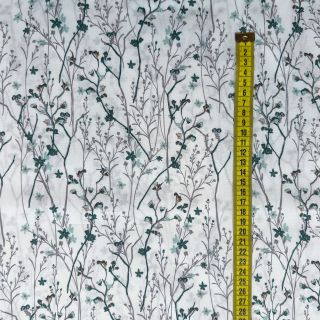 Cotton fabric Mille fleur Snoozy old green